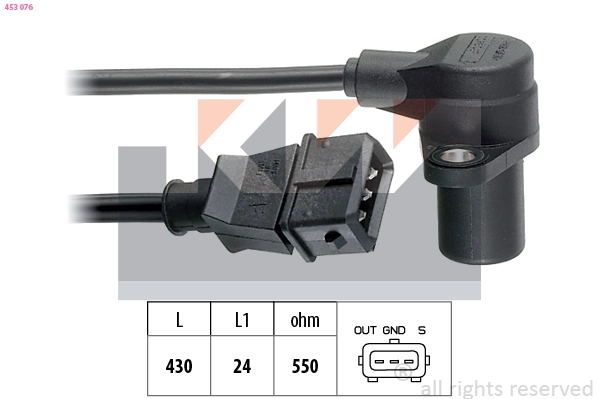 Capteur, vitesse de rotation du moteur KW 453 076
