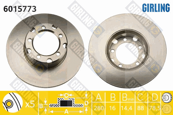 Disque de frein GIRLING 6015773