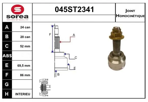 Jeu de joints, arbre de transmission STARTCAR 045ST2341