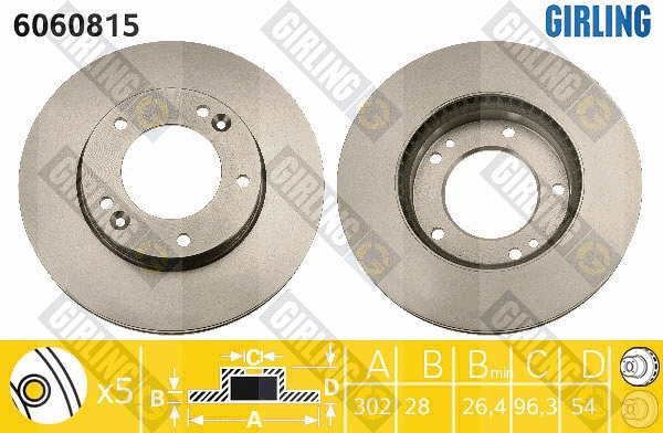 Disque de frein GIRLING 6060815
