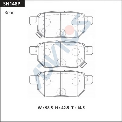 Kit de plaquettes de frein, frein à disque ADVICS SN148P