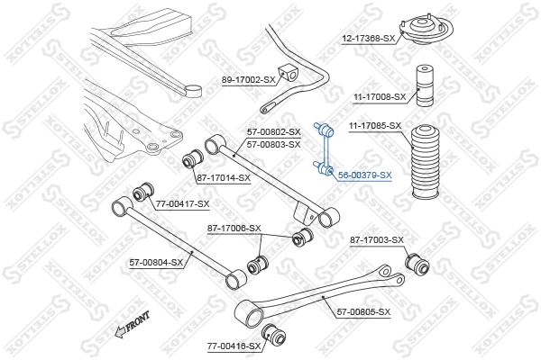 Entretoise/tige, stabilisateur STELLOX 56-00379-SX
