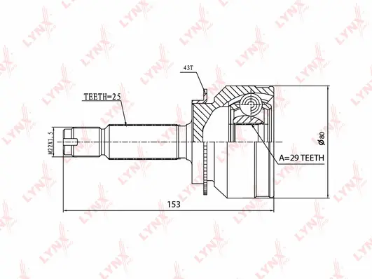 Jeu de joints, arbre de transmission LYNXAUTO CO-3641A