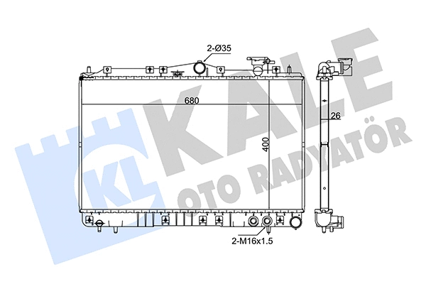 Radiateur, refroidissement du moteur KALE OTO RADYATÖR 349270
