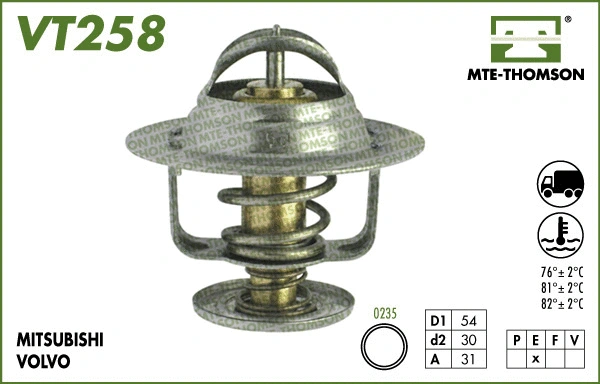 Thermostat, liquide de refroidissement MTE-THOMSON VT258.82