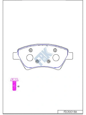 Kit de plaquettes de frein, frein à disque FBK FD30016A