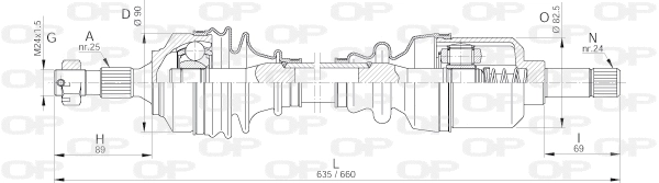 Arbre de transmission OPEN PARTS DRS6256.00