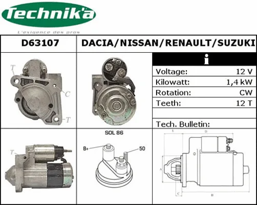 Démarreur Technika D63107