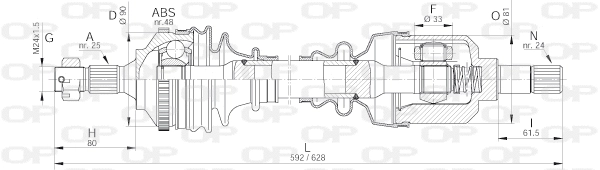 Arbre de transmission OPEN PARTS DRS6129.00