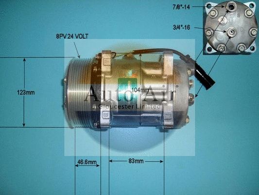 Compresseur, climatisation AUTO AIR GLOUCESTER 14-0043