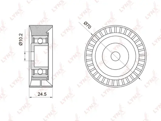Poulie renvoi/transmission, courroie trapézoïdale à nervures LYNXAUTO PB-7004