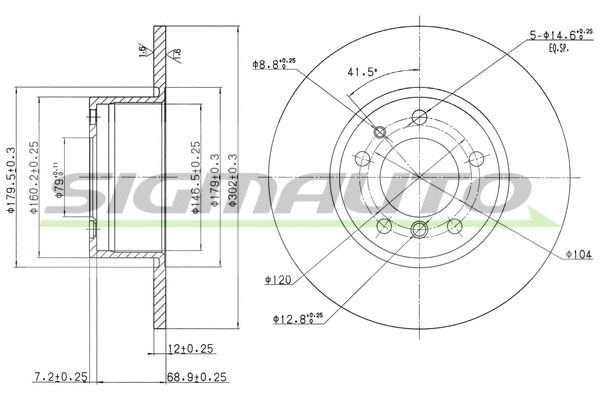 Disque de frein SIGMAUTO DBA210S