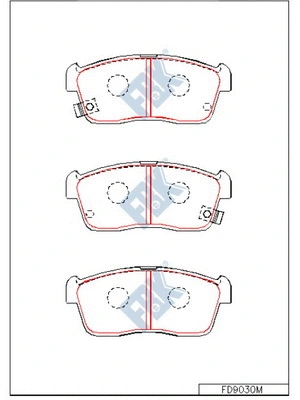 Kit de plaquettes de frein, frein à disque FBK FD9030M
