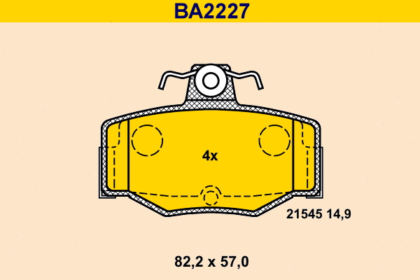 Kit de plaquettes de frein, frein à disque BARUM BA2227