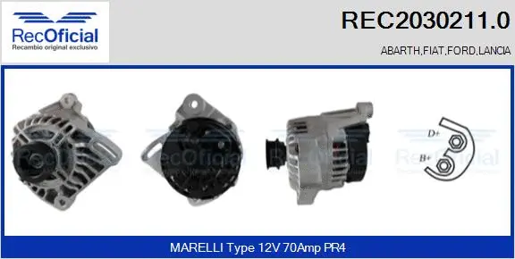 Alternateur RECOFICIAL REC2030211.0