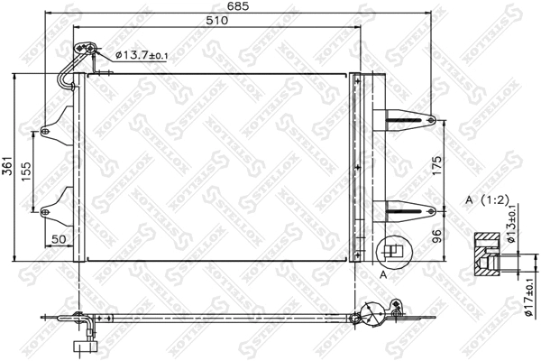 Condenseur, climatisation STELLOX 10-45166-SX