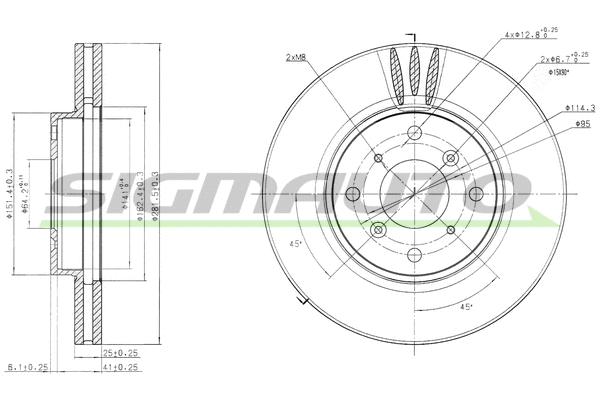 Disque de frein SIGMAUTO DBB119V