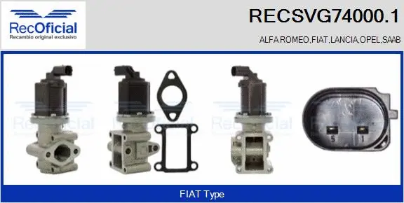 Vanne EGR RECOFICIAL RECSVG74000.1