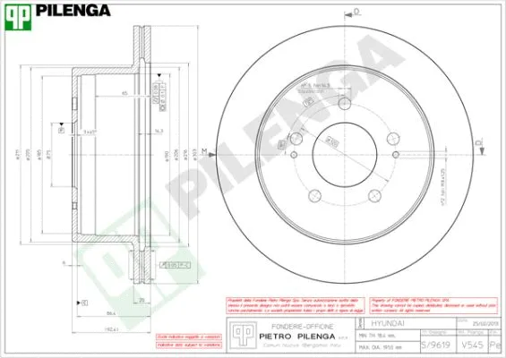 Disque de frein PILENGA V545