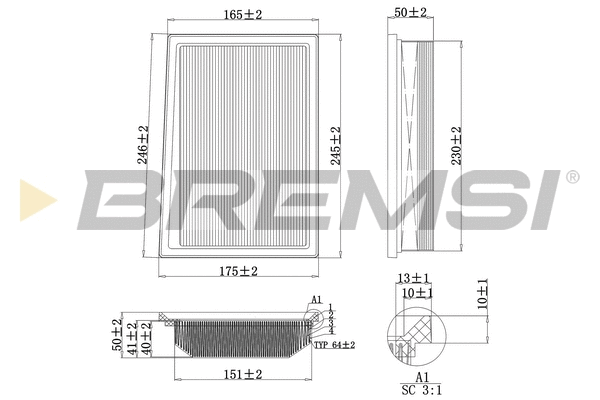 Filtre à air BREMSI FA0117
