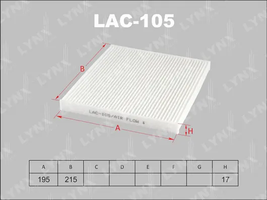 Filtre, air de l'habitacle LYNXAUTO LAC-105