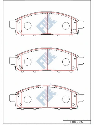 Kit de plaquettes de frein, frein à disque FBK FD6305M