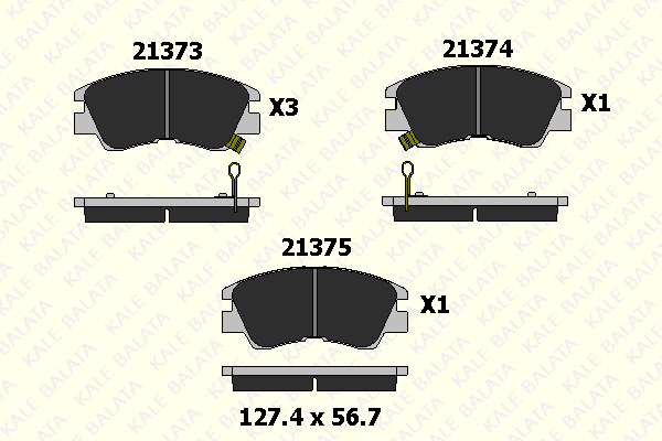 Kit de plaquettes de frein, frein à disque KALE 21373 165 05