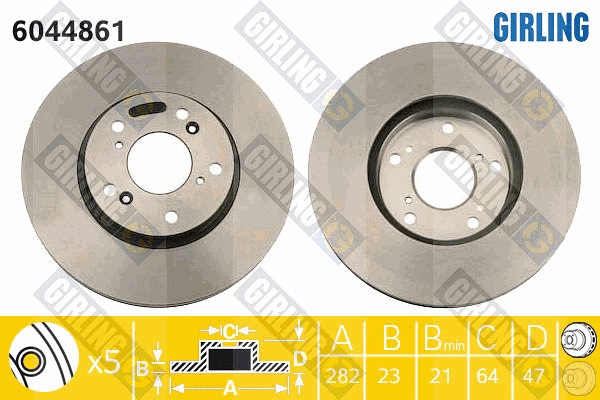 Disque de frein GIRLING 6044861