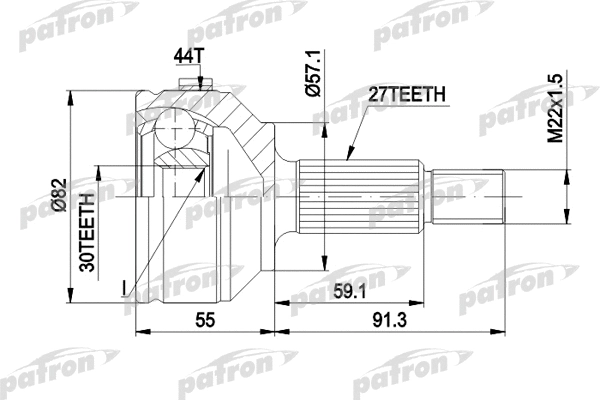 Jeu de joints, arbre de transmission PATRON PCV1201