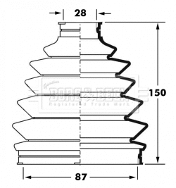 Jeu de joints-soufflets, arbre de commande BORG & BECK BCB6024