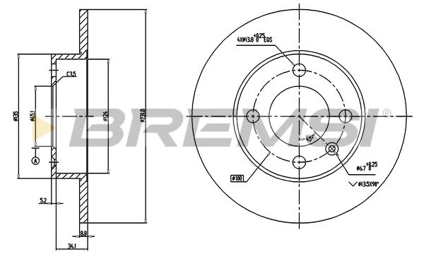 Disque de frein BREMSI CD7233S