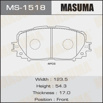 Jeu de mâchoires de frein MASUMA MS-1518
