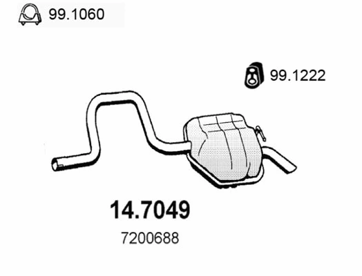 Silencieux arrière ASSO 14.7049