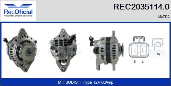 Alternateur RECOFICIAL REC2035114.0