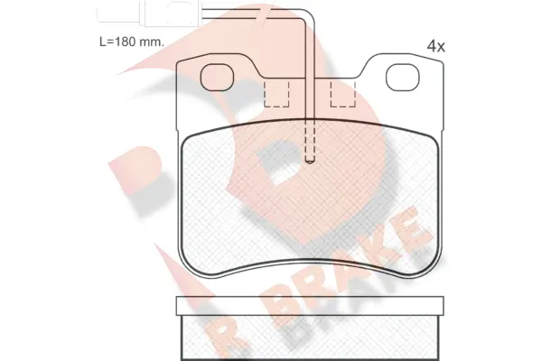Kit de plaquettes de frein, frein à disque R BRAKE RB0788-202