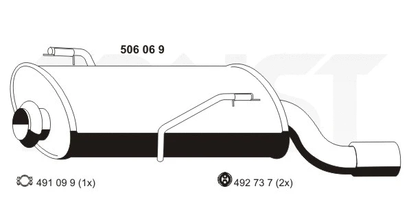 Silencieux arrière ERNST 506069