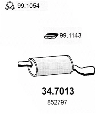 Silencieux arrière ASSO 34.7013