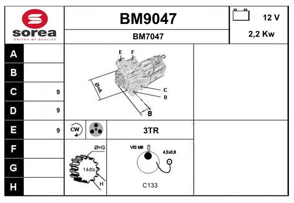 Démarreur SNRA BM9047