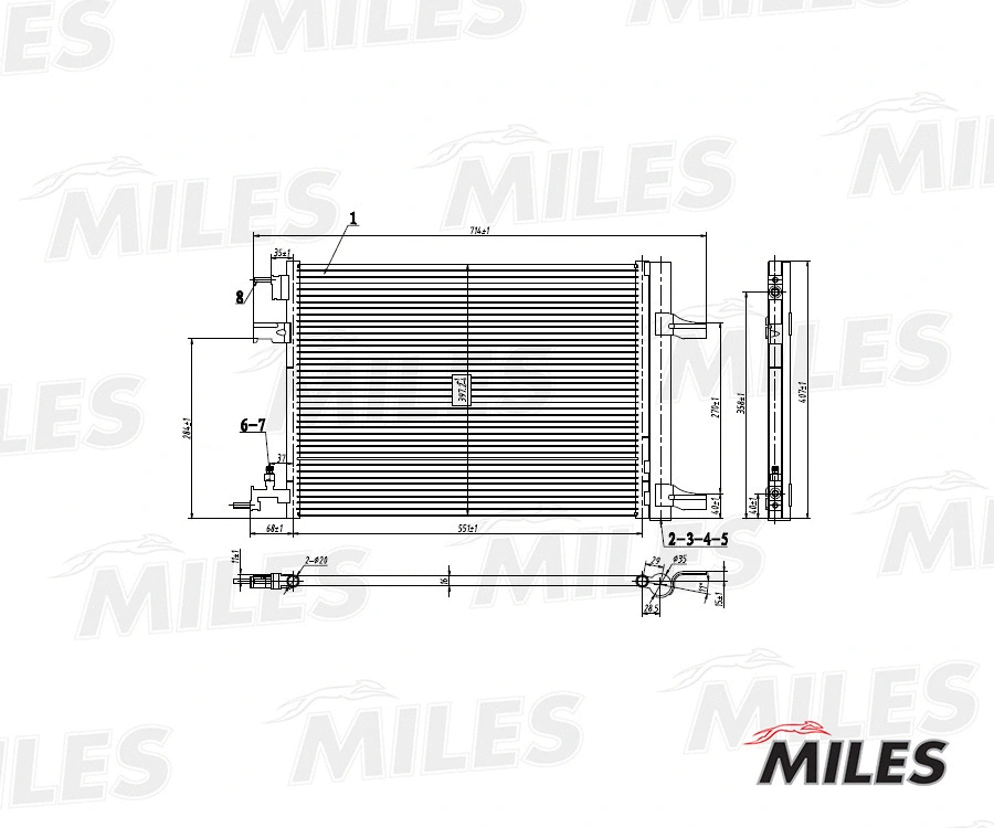 Condenseur, climatisation MILES ACCB014
