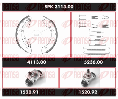 Kit de freins, freins à tambours REMSA SPK 3113.00