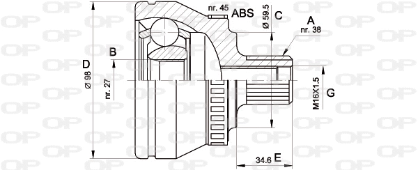 Jeu de joints, arbre de transmission OPEN PARTS CVJ5261.10