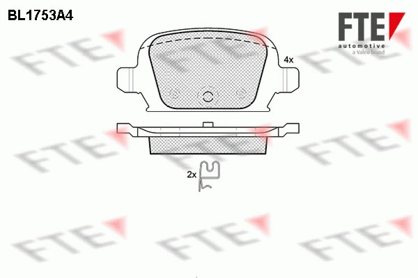 Kit de plaquettes de frein, frein à disque FTE 9010334