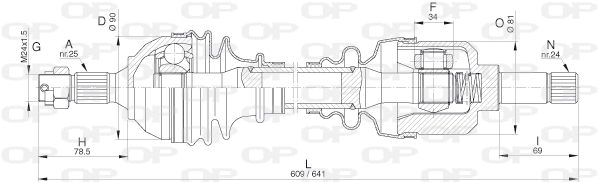 Arbre de transmission OPEN PARTS DRS6281.00