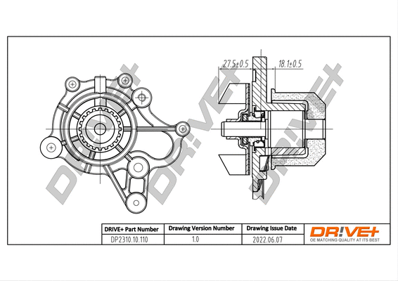 Pompe à eau, refroidissement du moteur Dr!ve+ DP2310.10.110
