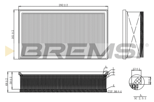Filtre à air BREMSI FA1214
