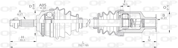 Arbre de transmission OPEN PARTS DRS6207.00