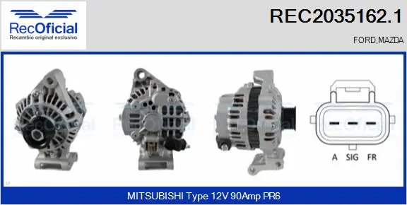 Alternateur RECOFICIAL REC2035162.1