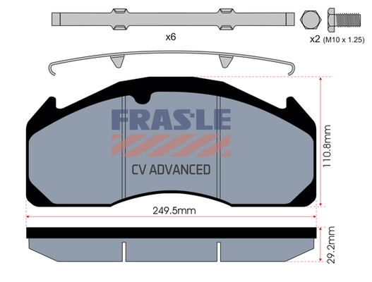Kit de plaquettes de frein, frein à disque FRAS-LE PD/529-K008-CV