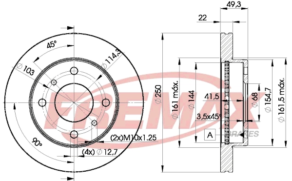 Disque de frein FREMAX BD-7450