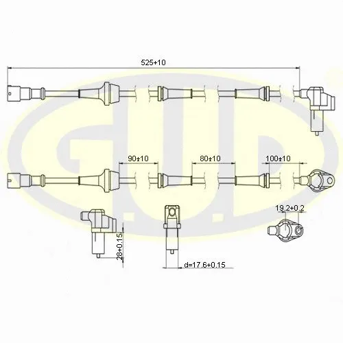 Capteur, vitesse de roue G.U.D. GABS01006